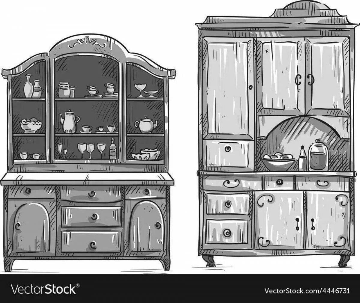 Увлекательный шкаф для посуды