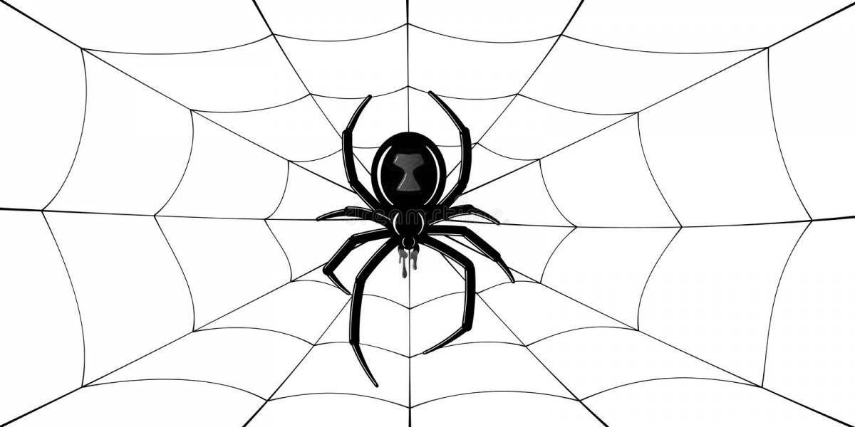 Очаровательная раскраска паук черная вдова
