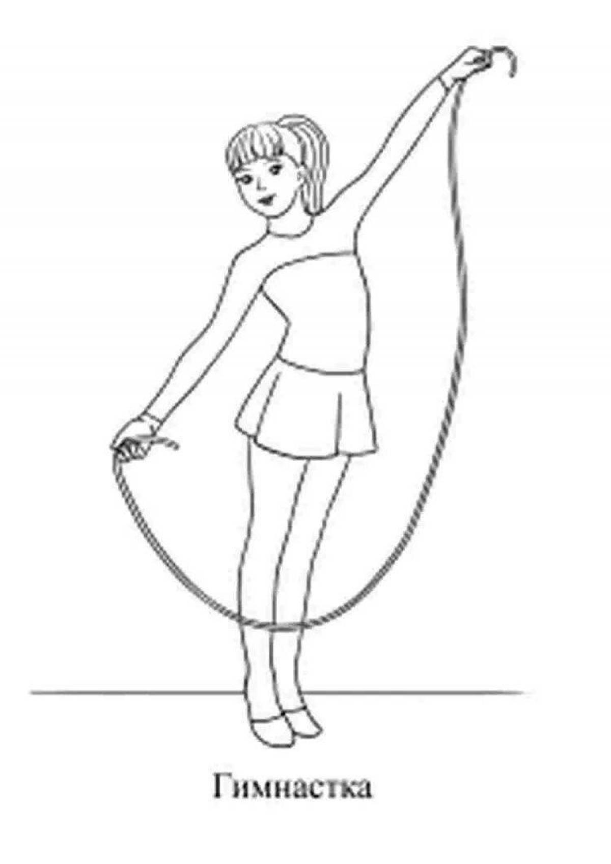 Сбалансированная гимнастка с обручем