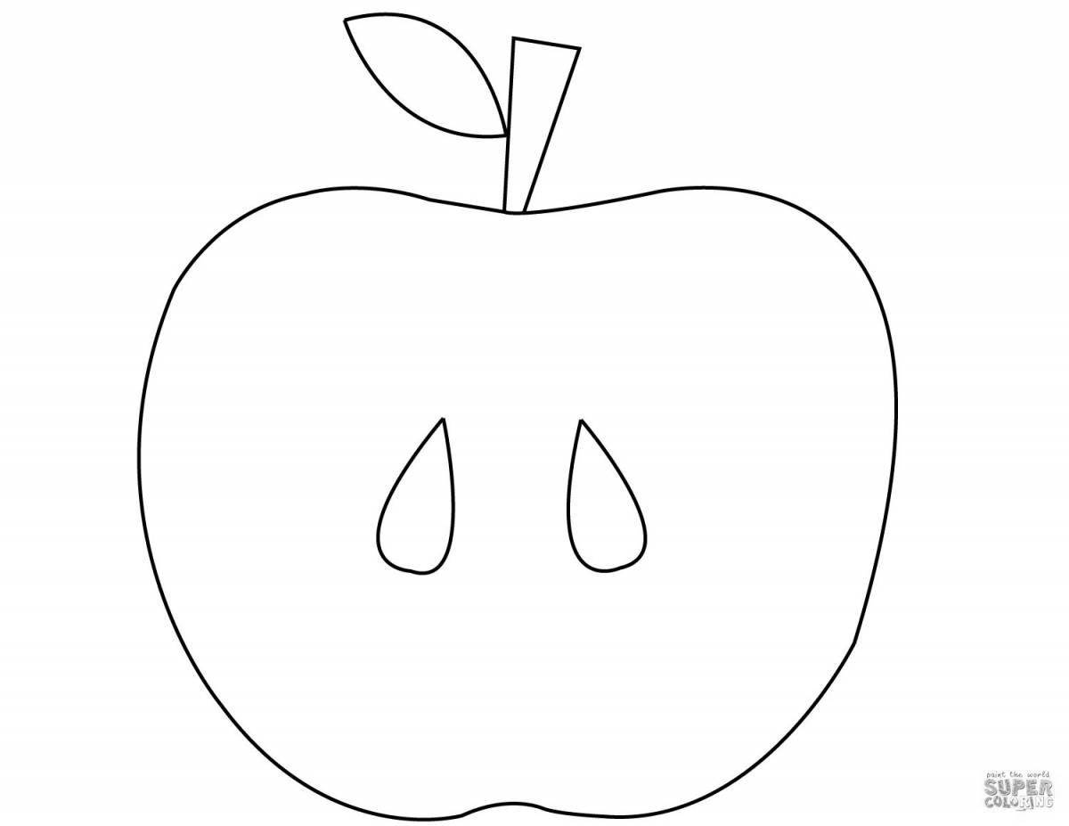 Оживленная страница раскраски яблока