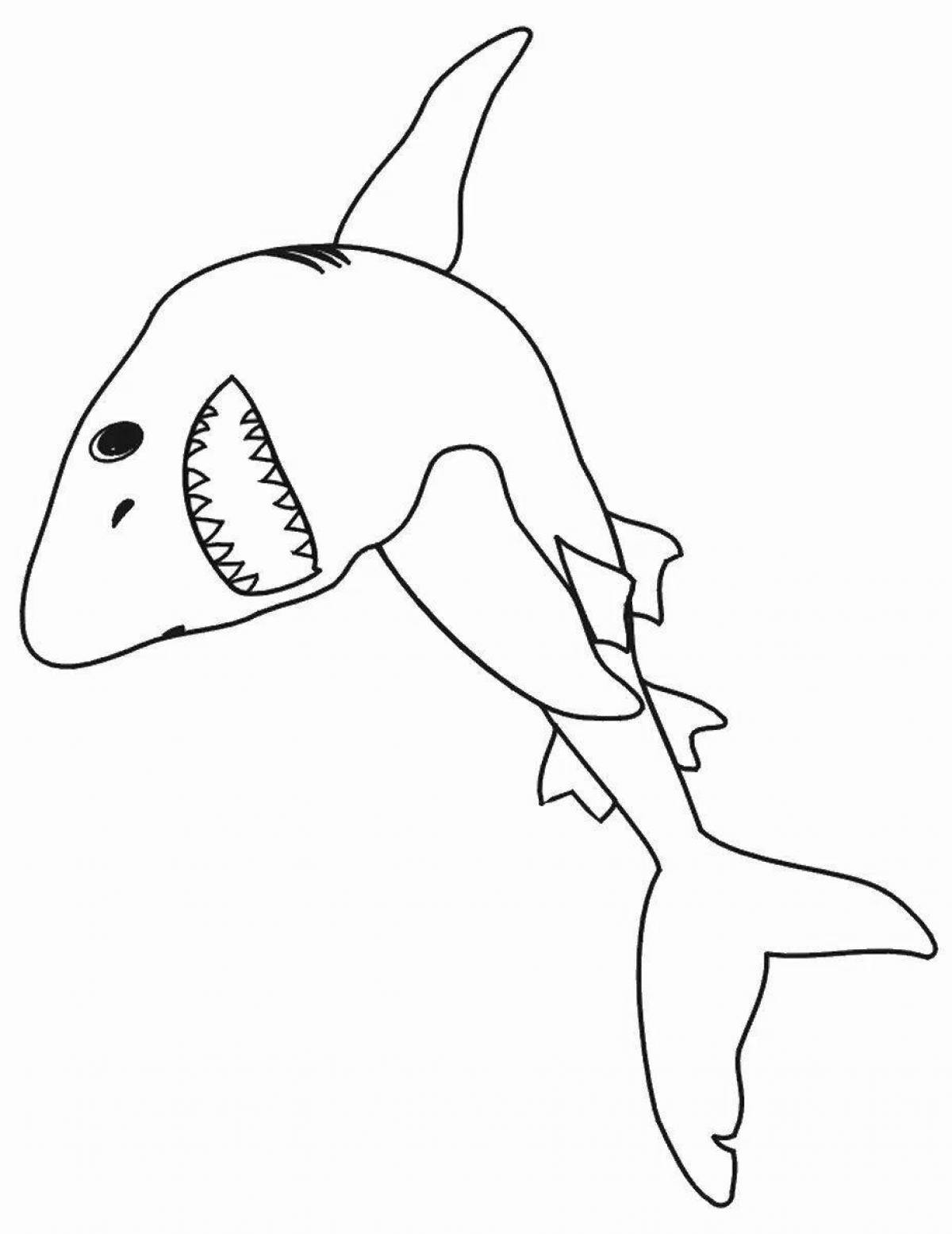 Раскраска восхитительный кот в костюме акулы