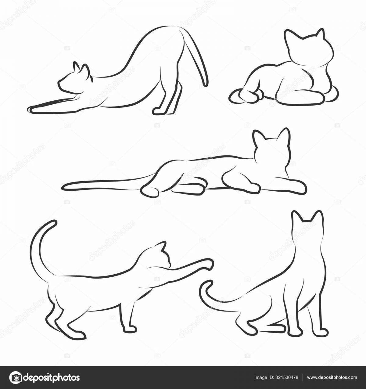 Любопытные кошки-раскраски