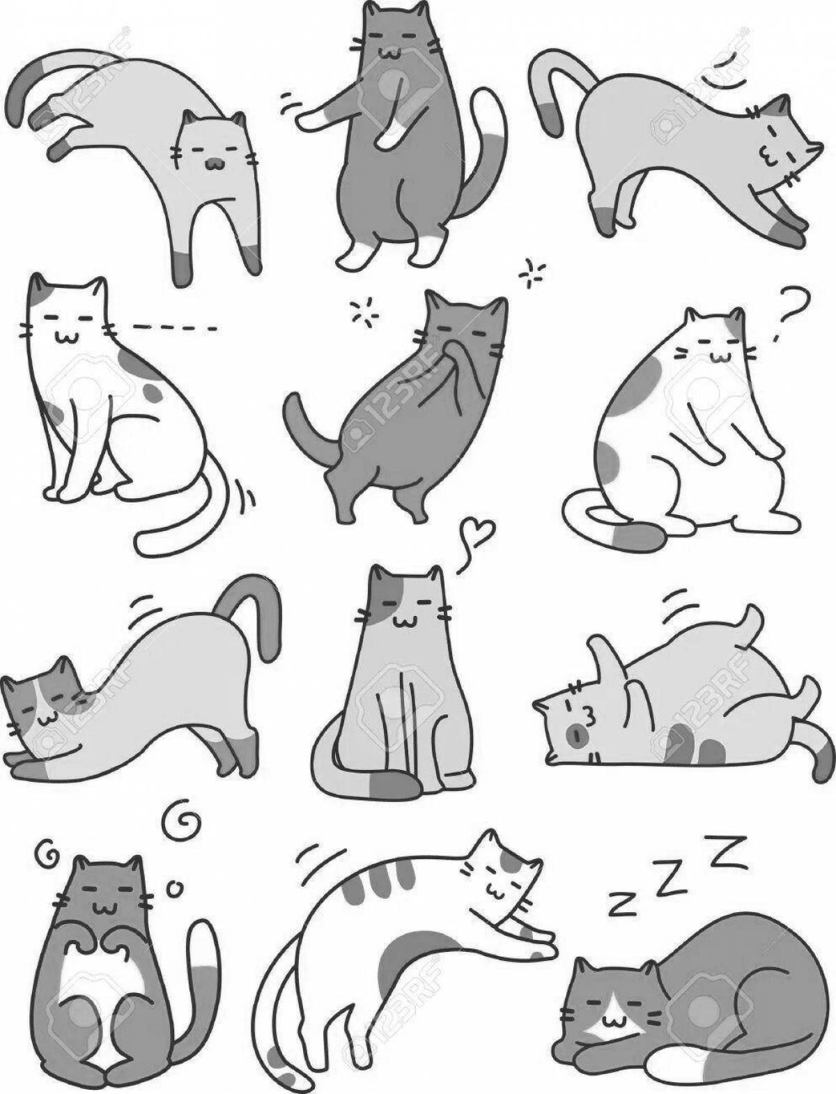 Живые кошки-раскраски