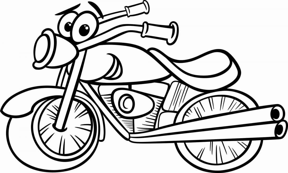 Смелая раскраска гоночного мотоцикла для детей