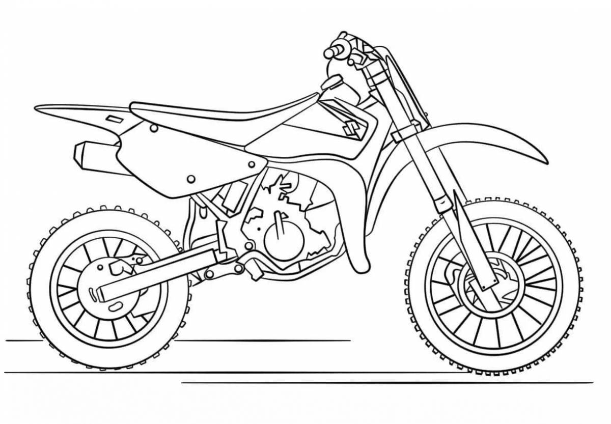Сказочная раскраска гоночного мотоцикла для детей