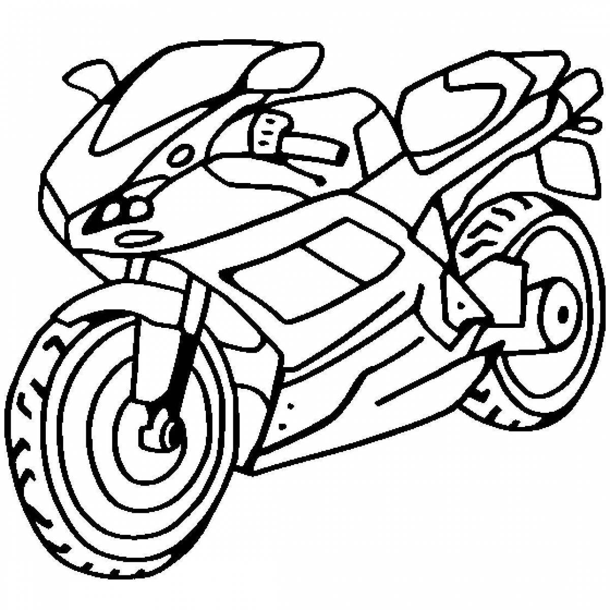 Захватывающая раскраска гоночного мотоцикла для детей