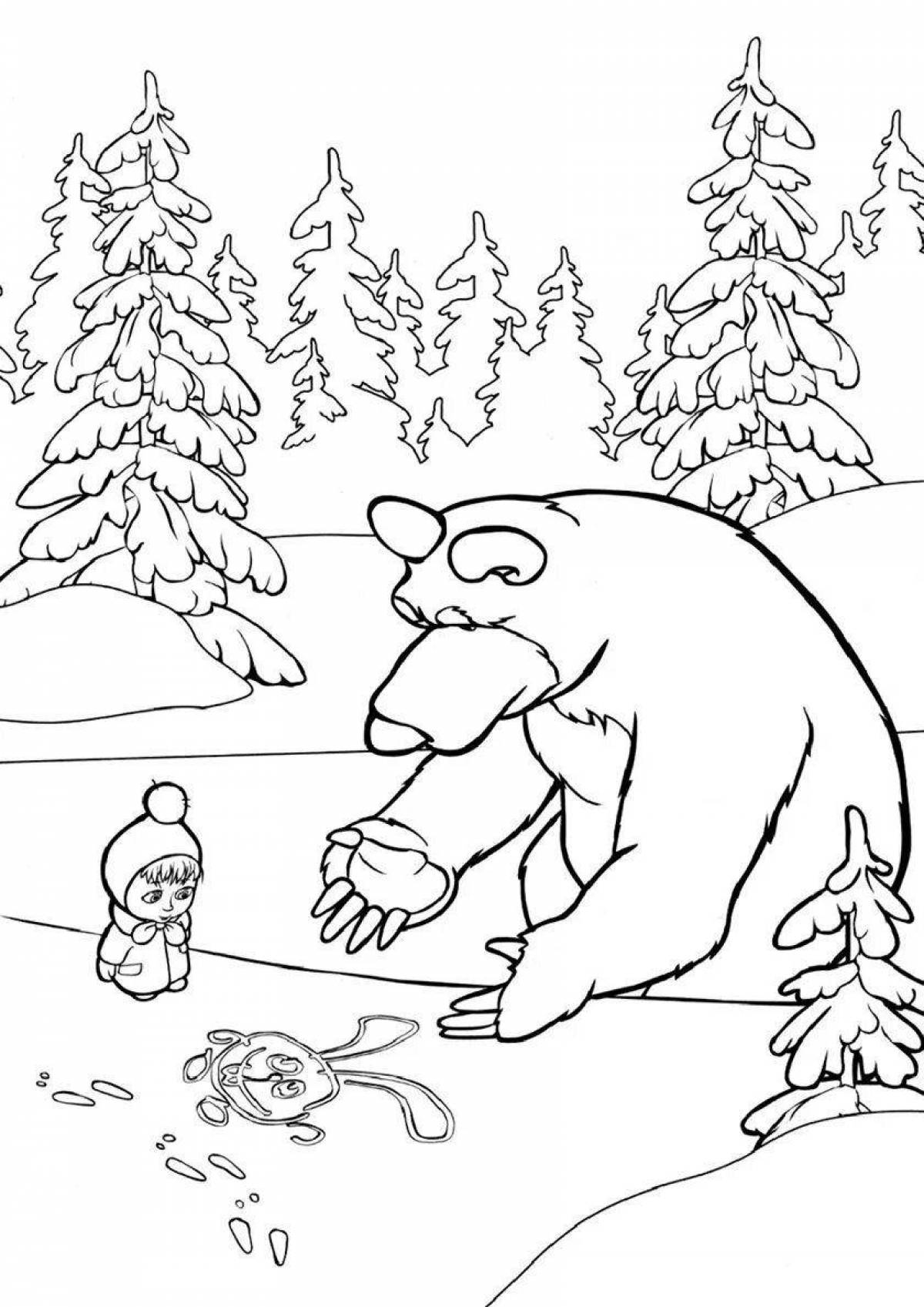 Exalted раскраска маша и медведь зима