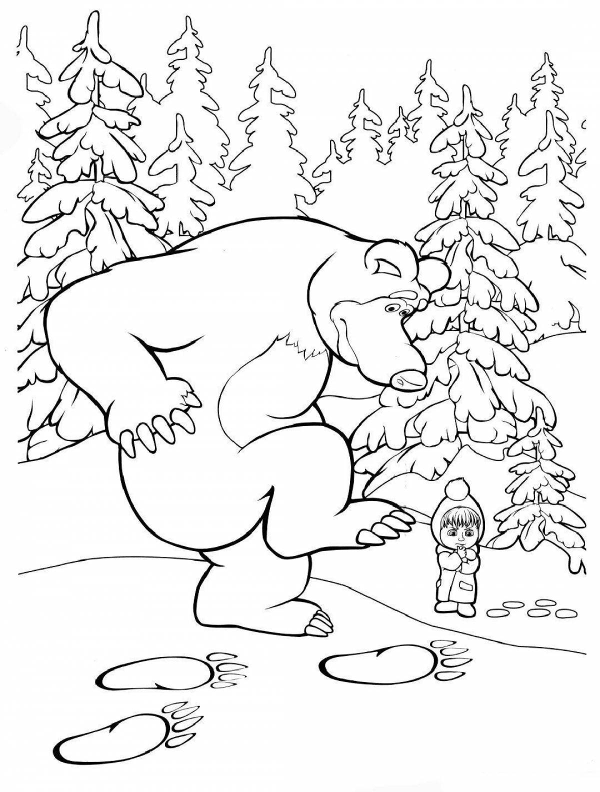 Sublime coloring page маша и медведь зима