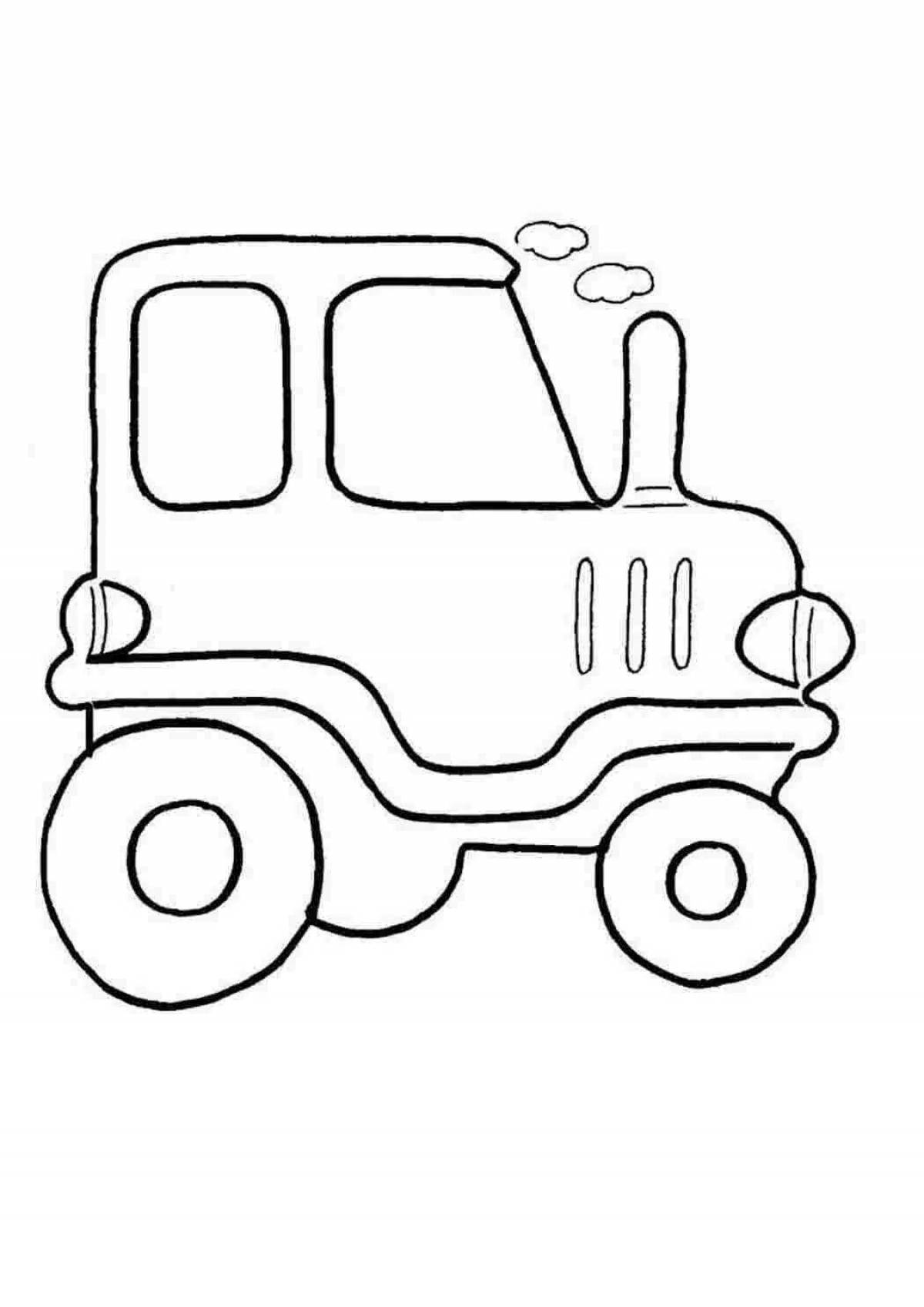 Очаровательная транспортная раскраска для детей 3-4 лет