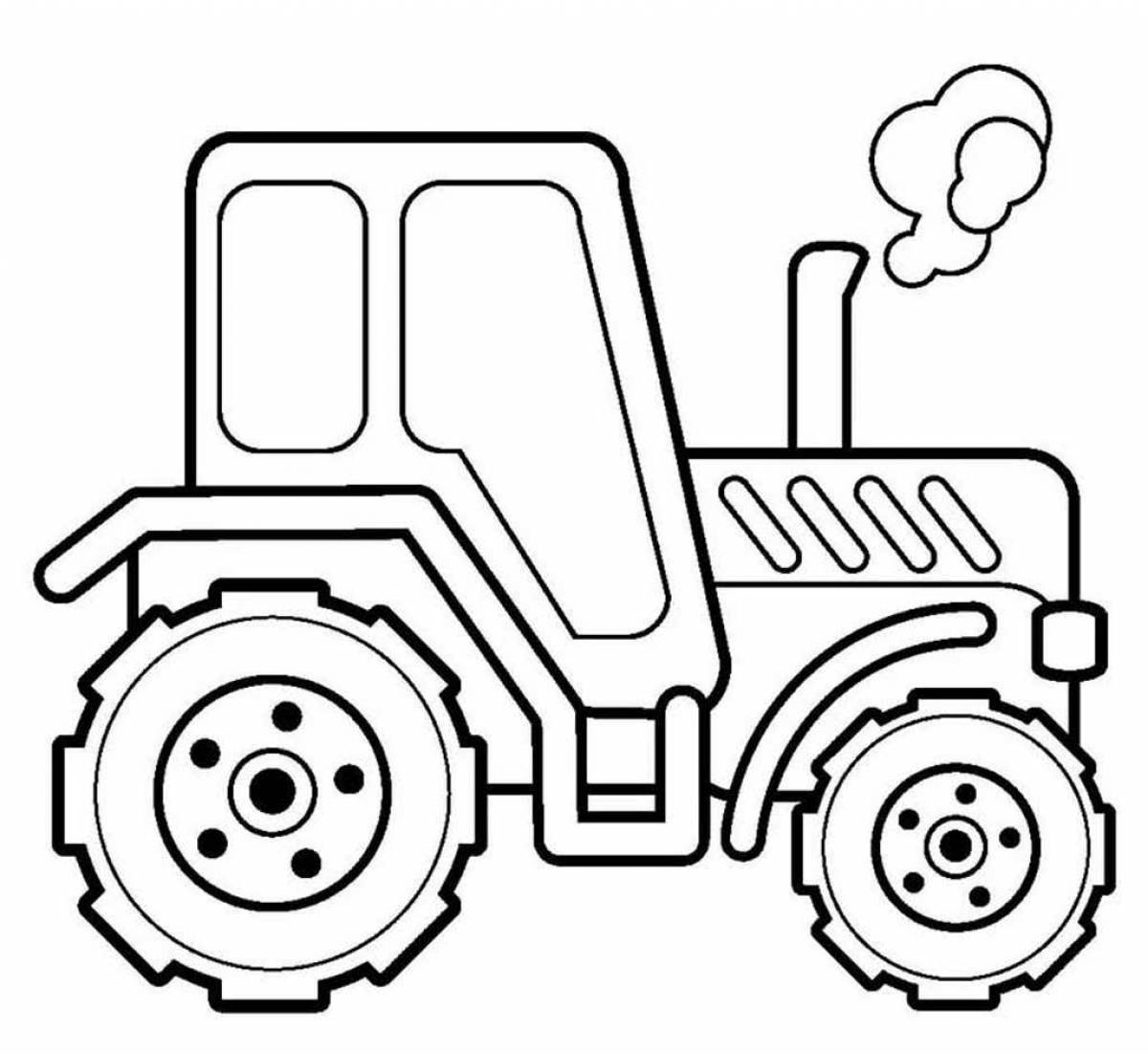 Потрясающая страница раскраски трактора для детей