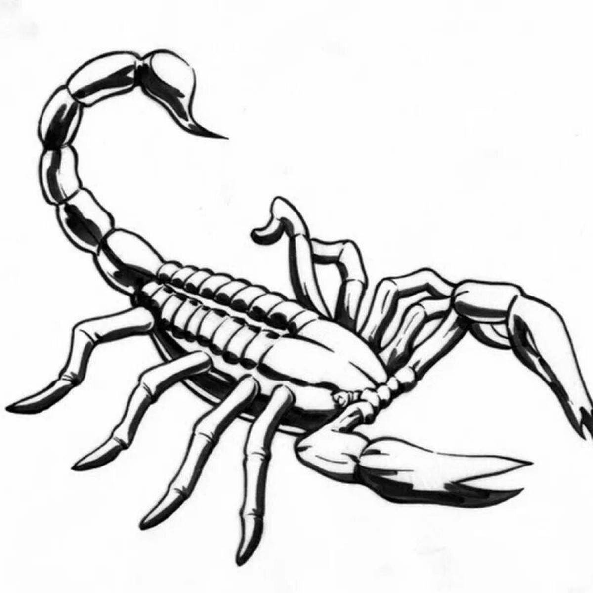 Раскраска свирепый скорпион