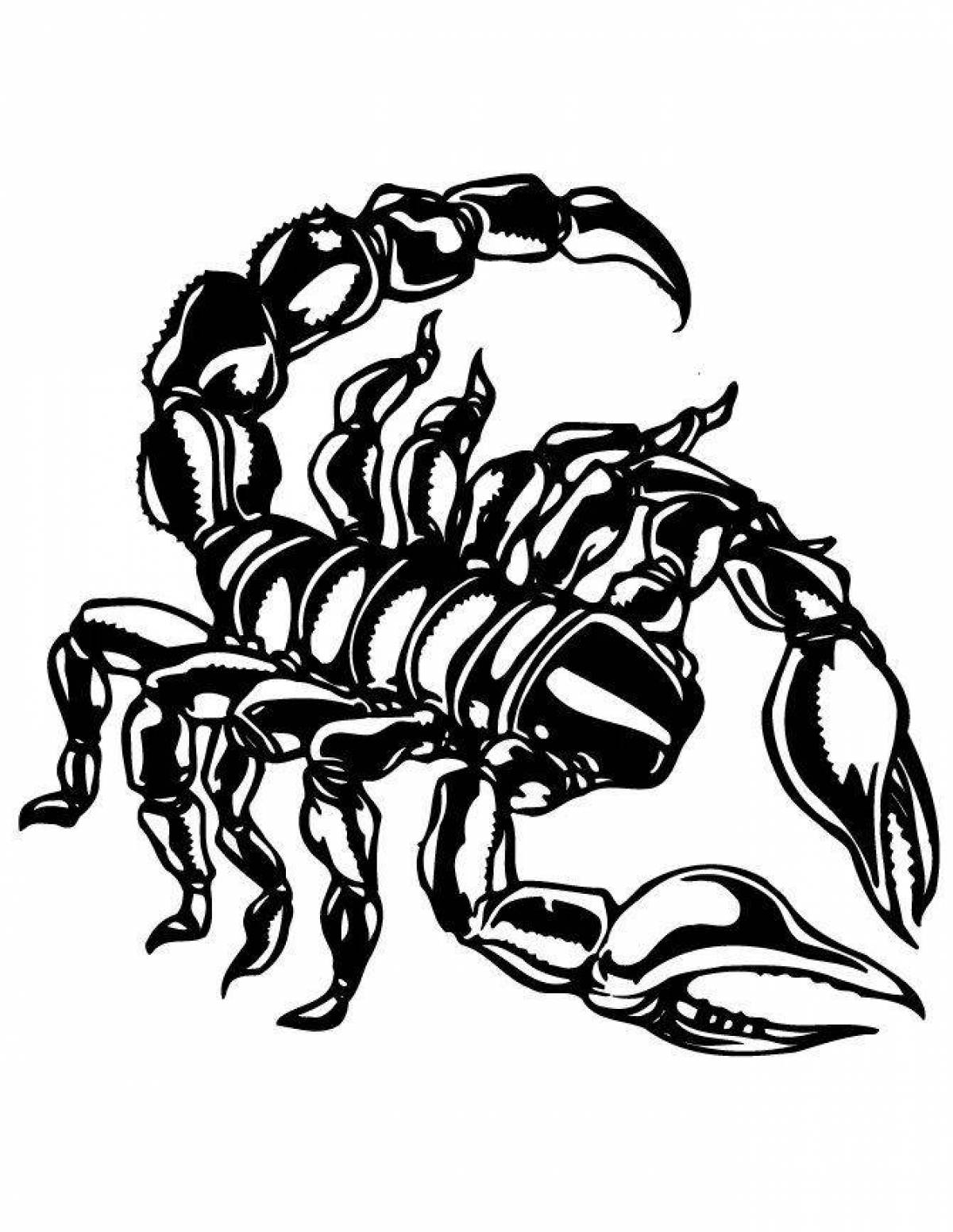 Раскраска веселый скорпион