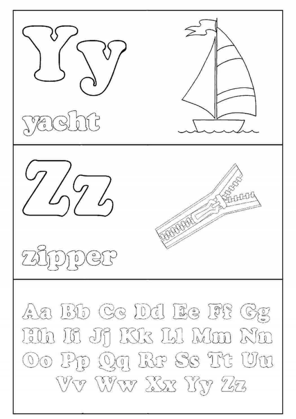Красочная раскраска английского алфавита для детей