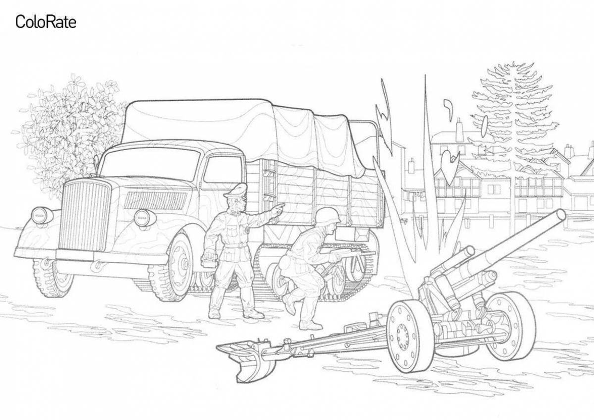 Красочный грузовик в годы войны