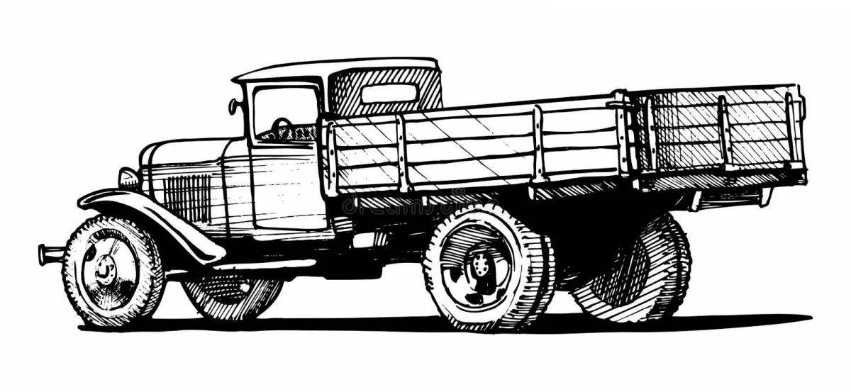 Исторический грузовой автомобиль в годы войны