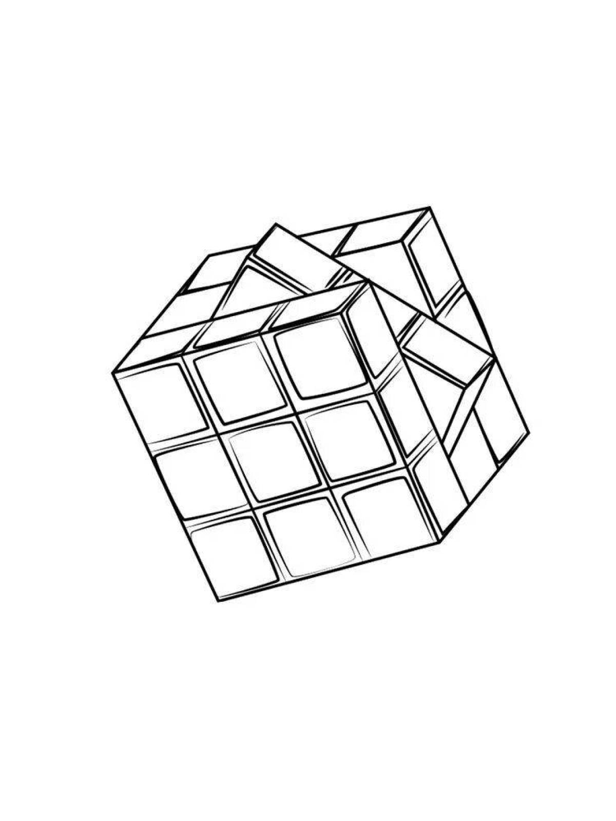 Привлекательная страница раскраски кубика рубика