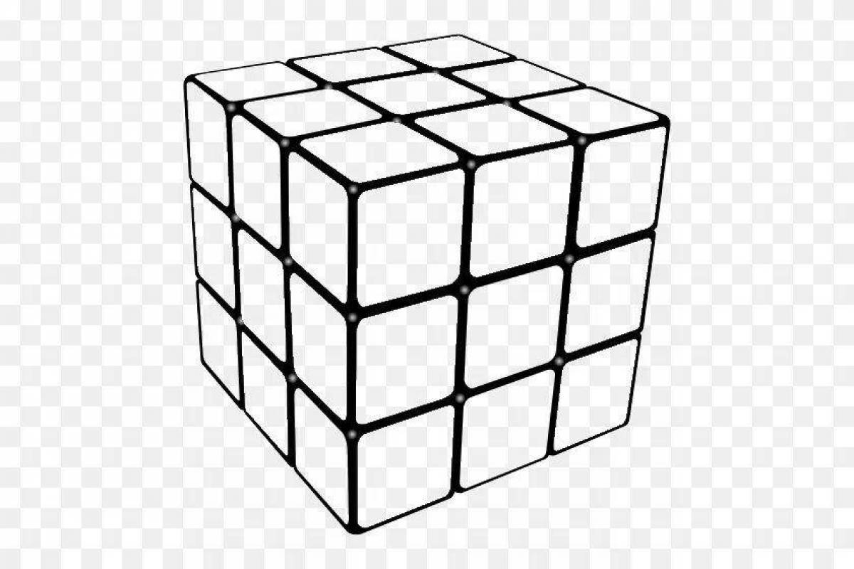 Раскраска сложный кубик рубика