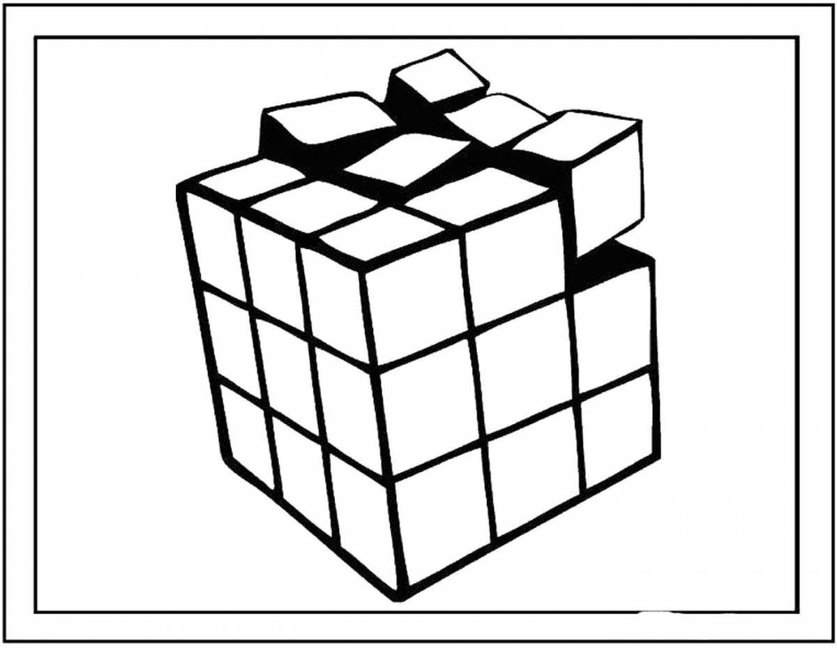 Раскраска кубик рубика с цветным наполнением
