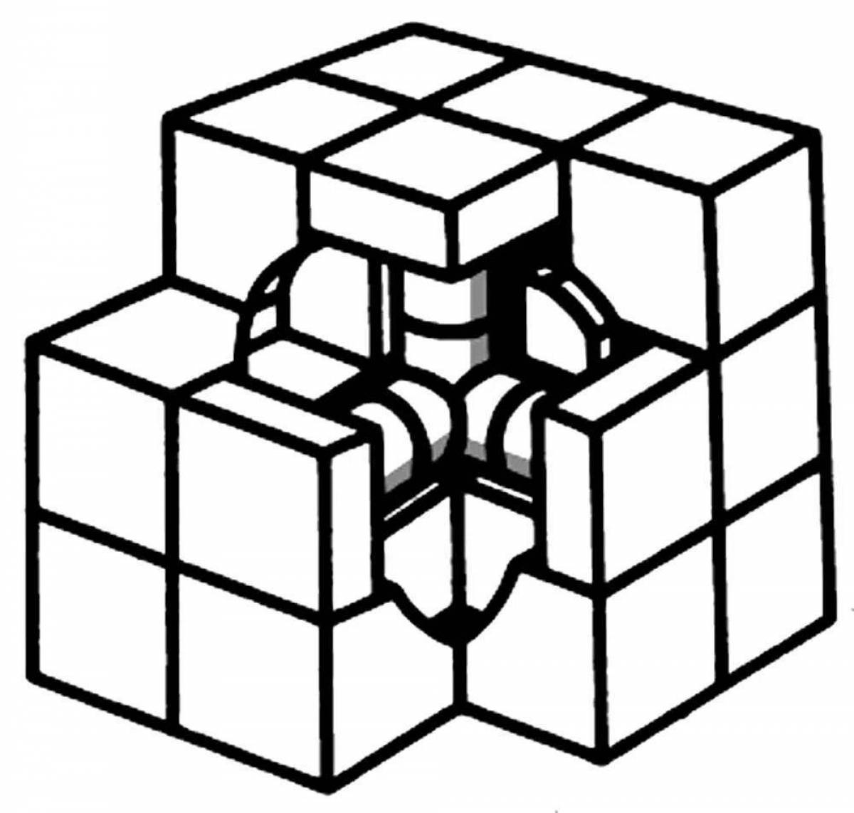 Очаровательный кубик рубика раскраски