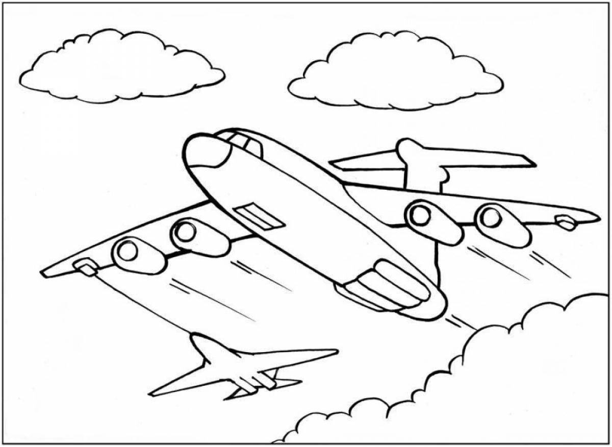 Ослепительная раскраска военного самолета для детей