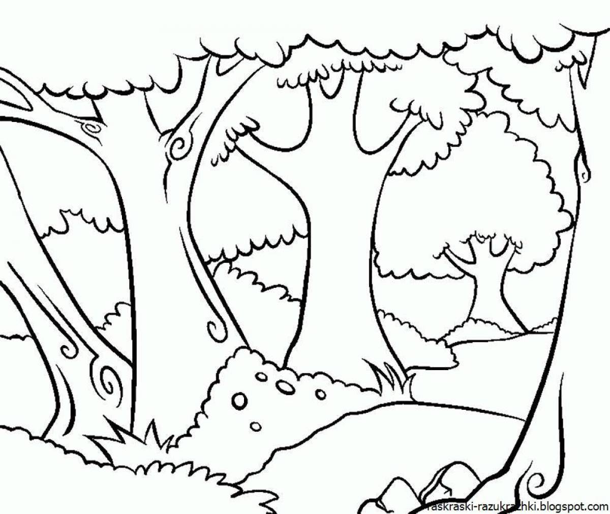 Раскраска «яркий лес» для детей