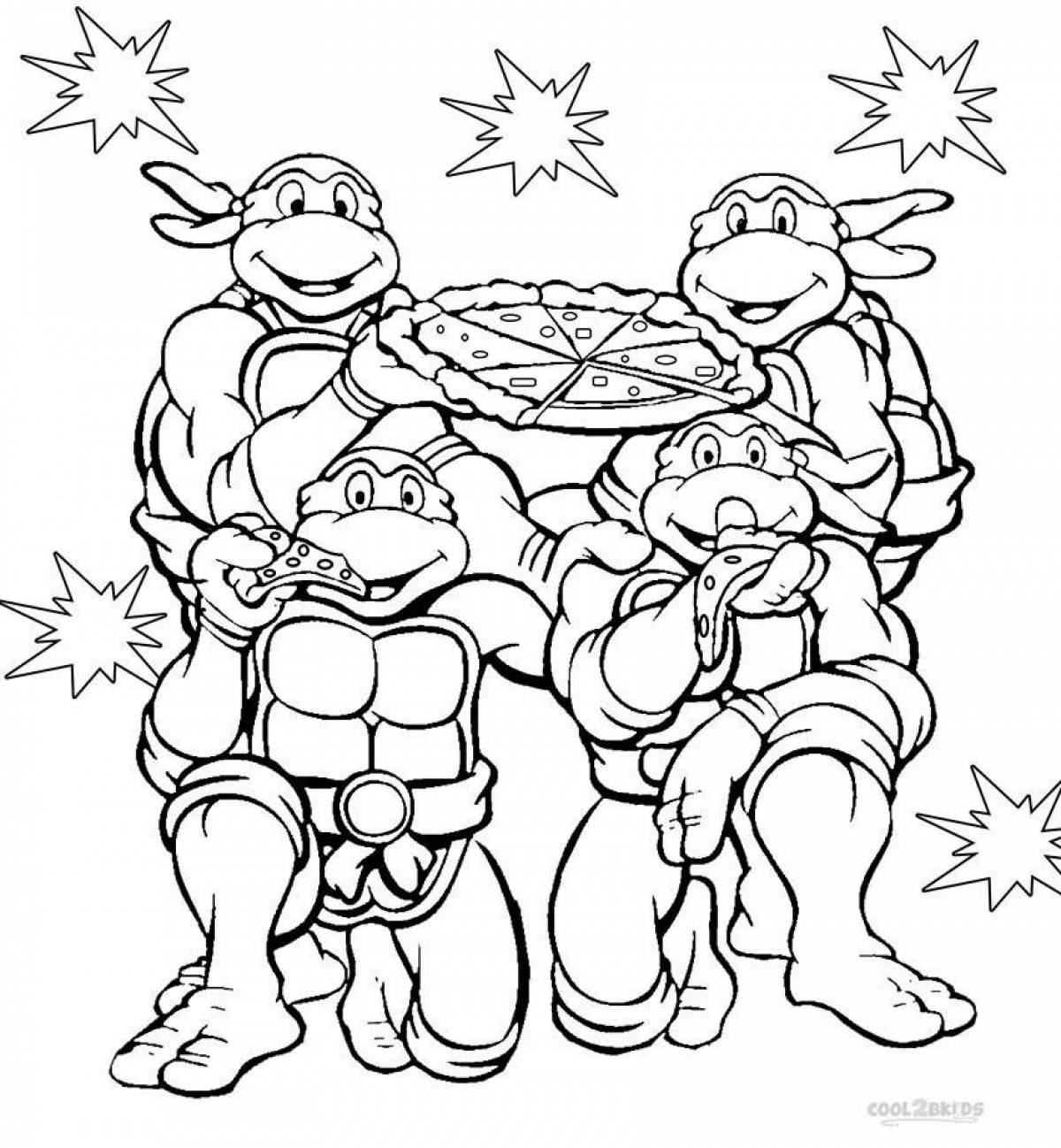 Выдающаяся страница раскраски черепах ниндзя для детей