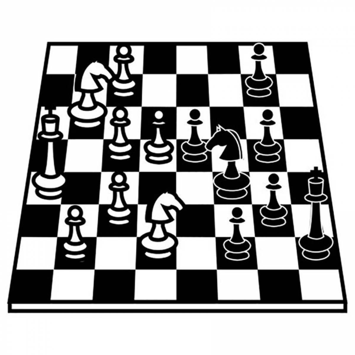 Красочная страница раскраски шахмат