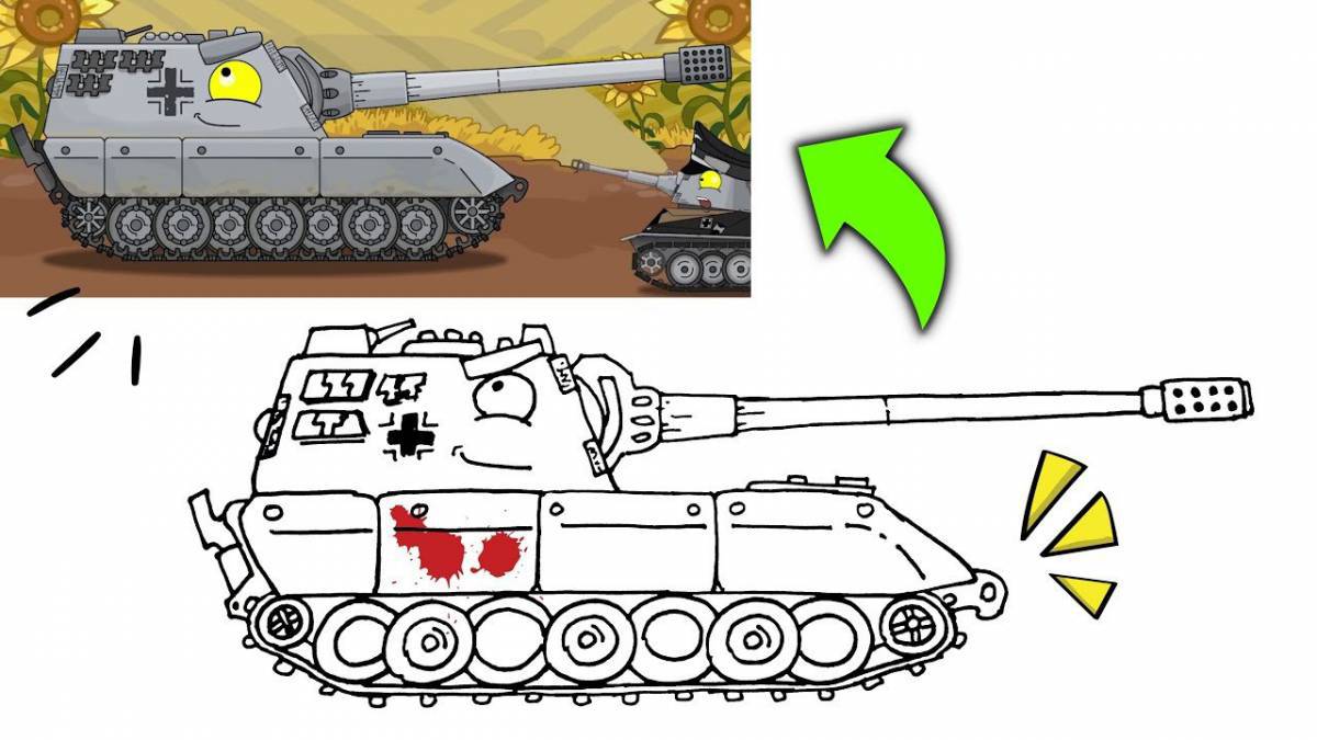 Раскраска великолепный танк