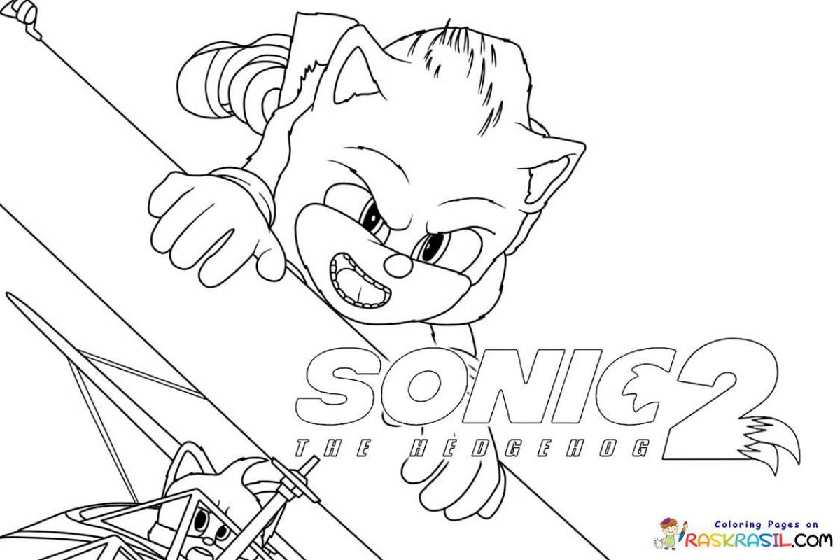 Radiant coloring page sonic in movies