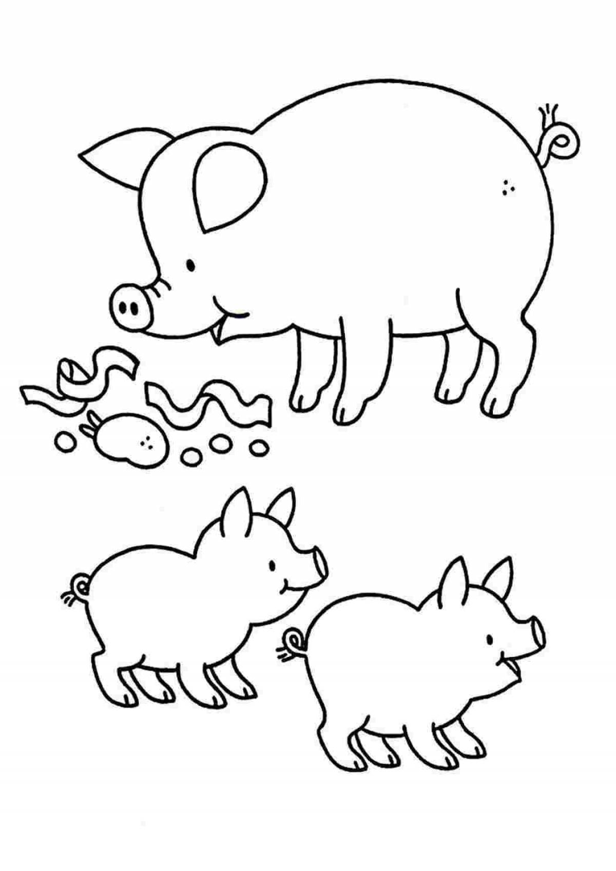 Игровые раскраски домашних животных для детей 3-4 лет