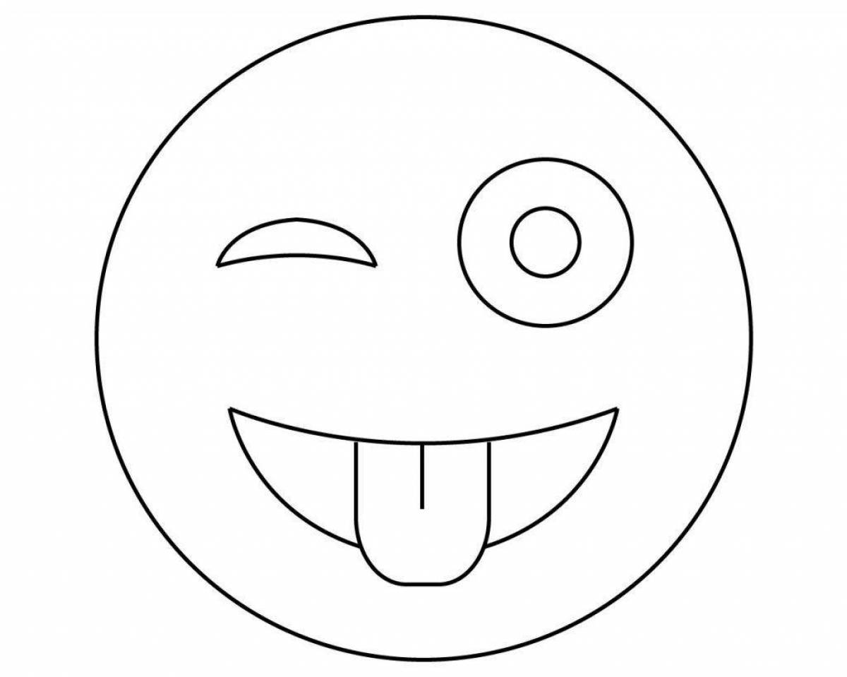 Color-lively printable emoticon coloring page
