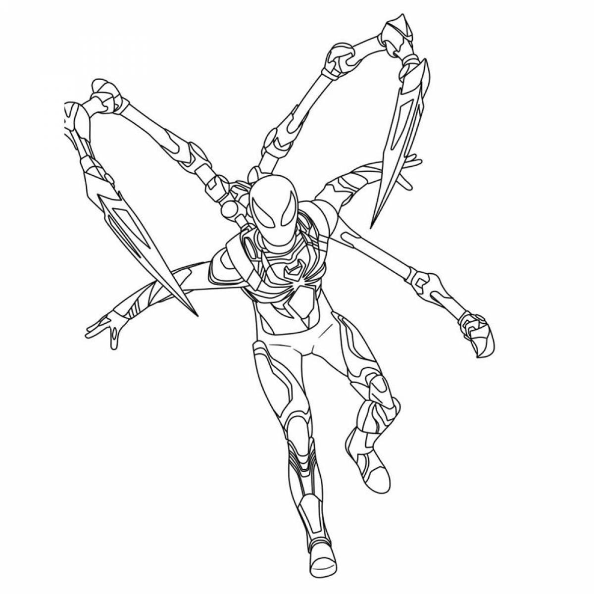 Стильный железный человек паук раскраска