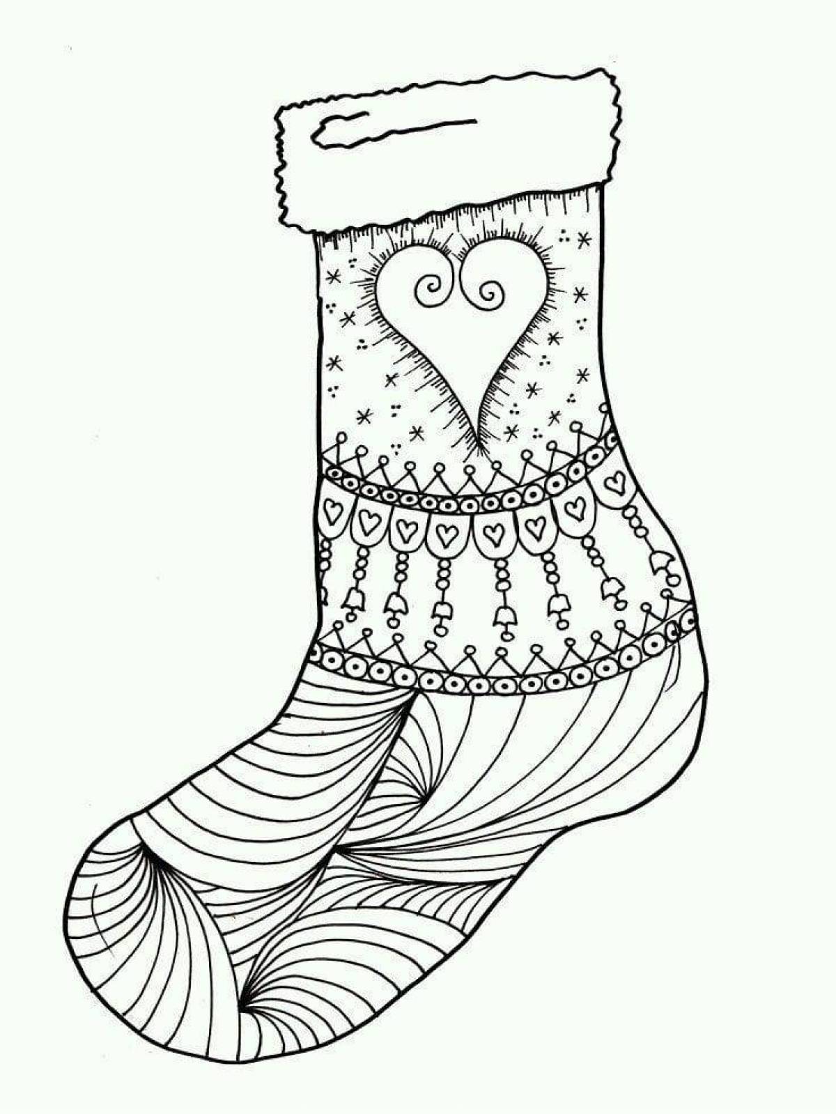 Color-dynamic socks coloring page
