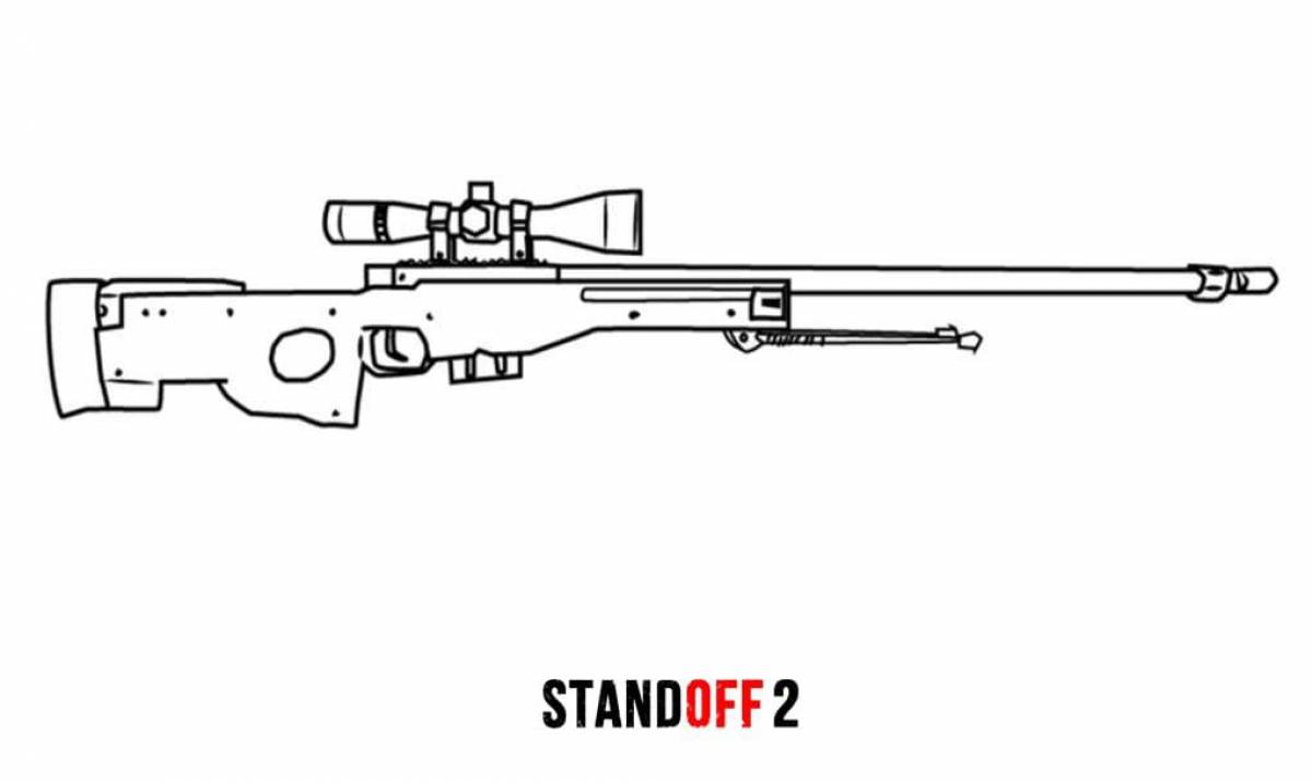 Уникальная страница раскраски оружия standoff 2