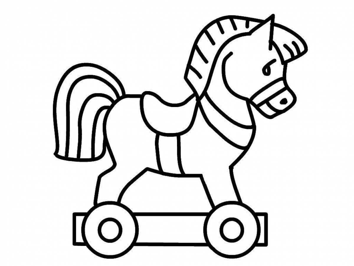 Чудесная лошадь-раскраска для детей 3-4 лет