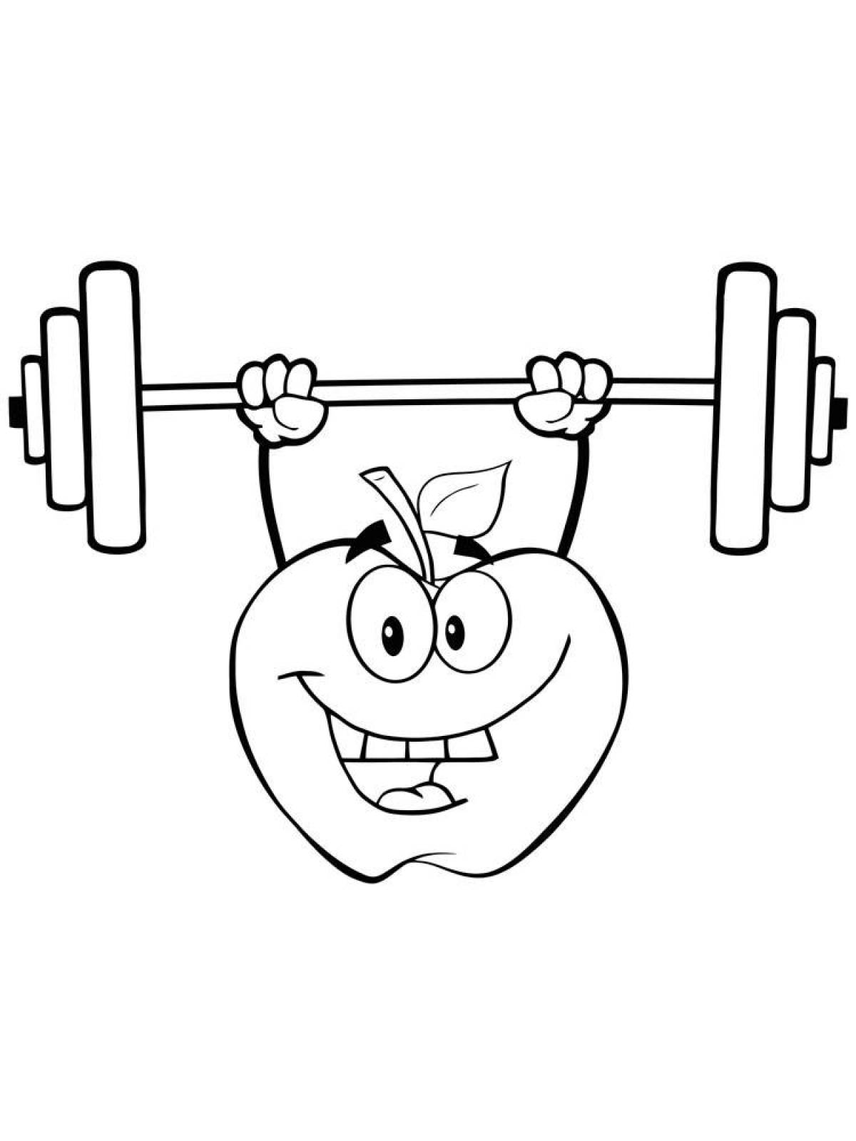 Fit coloring page healthy