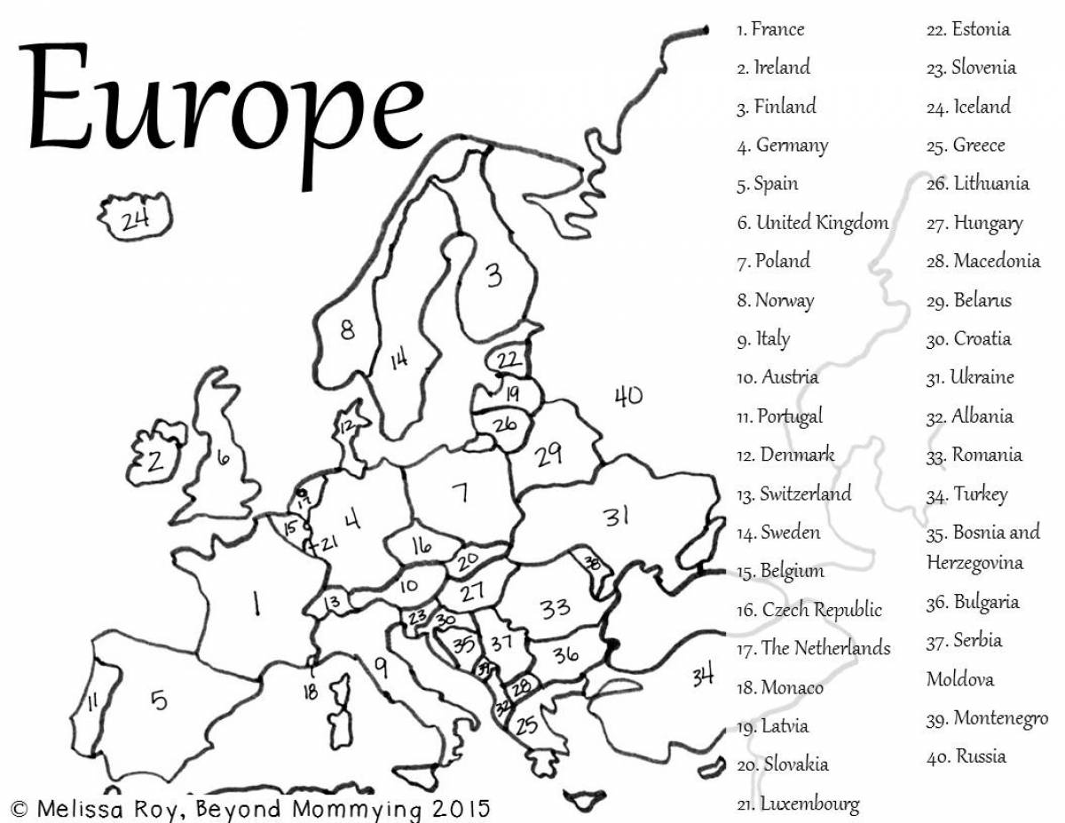 Большая карта европы