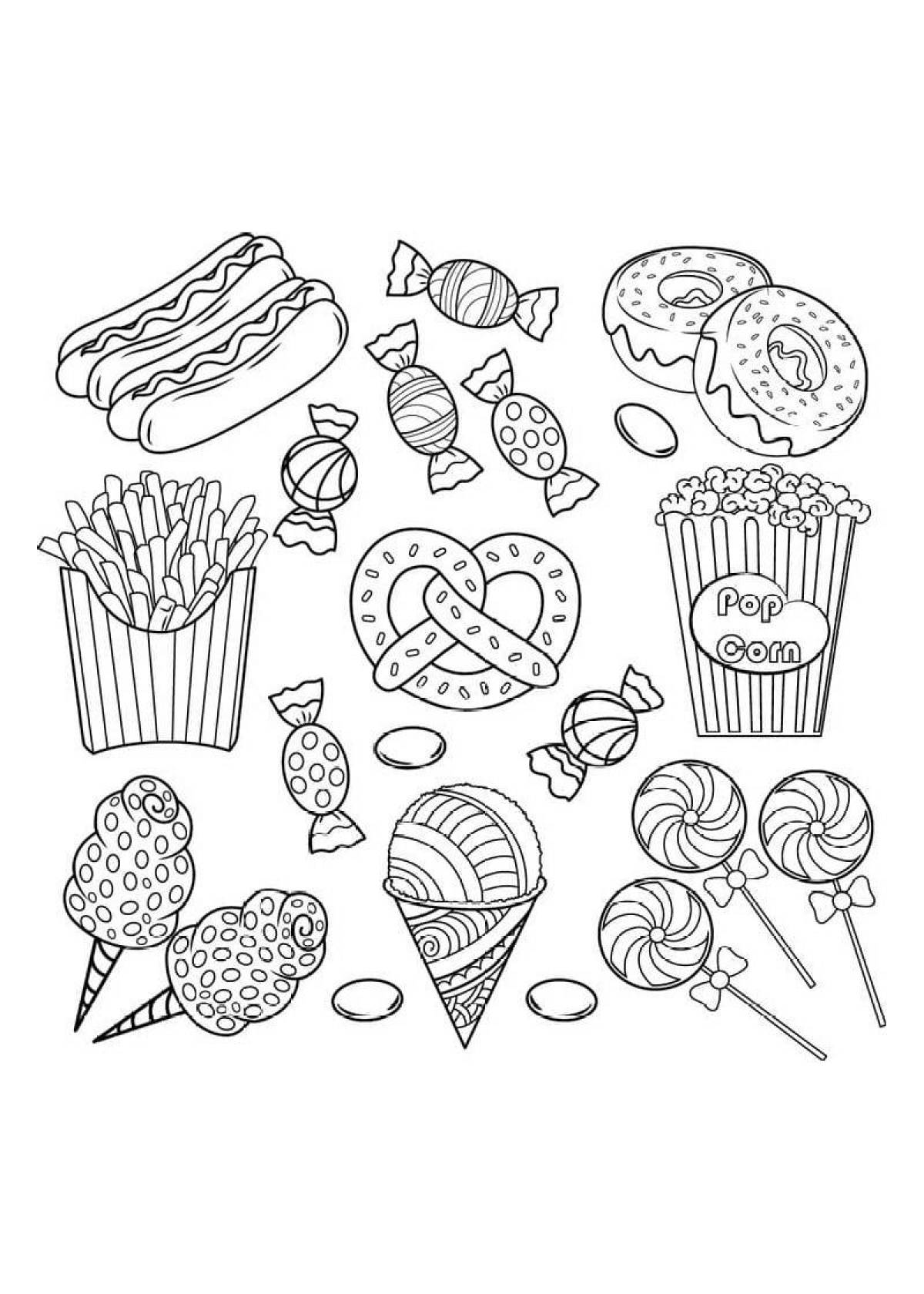 Color-frenzy mini food coloring page