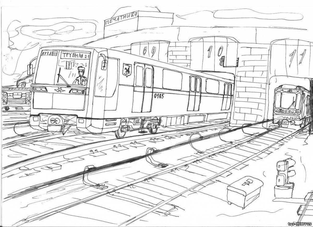 Color-frenzy subway coloring page для детей