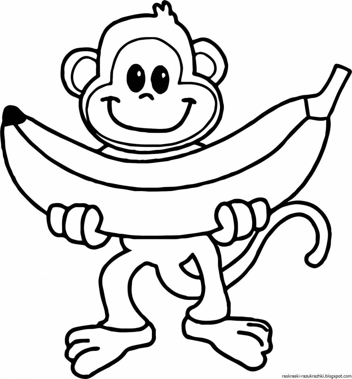 Причудливая раскраска обезьяна для детей