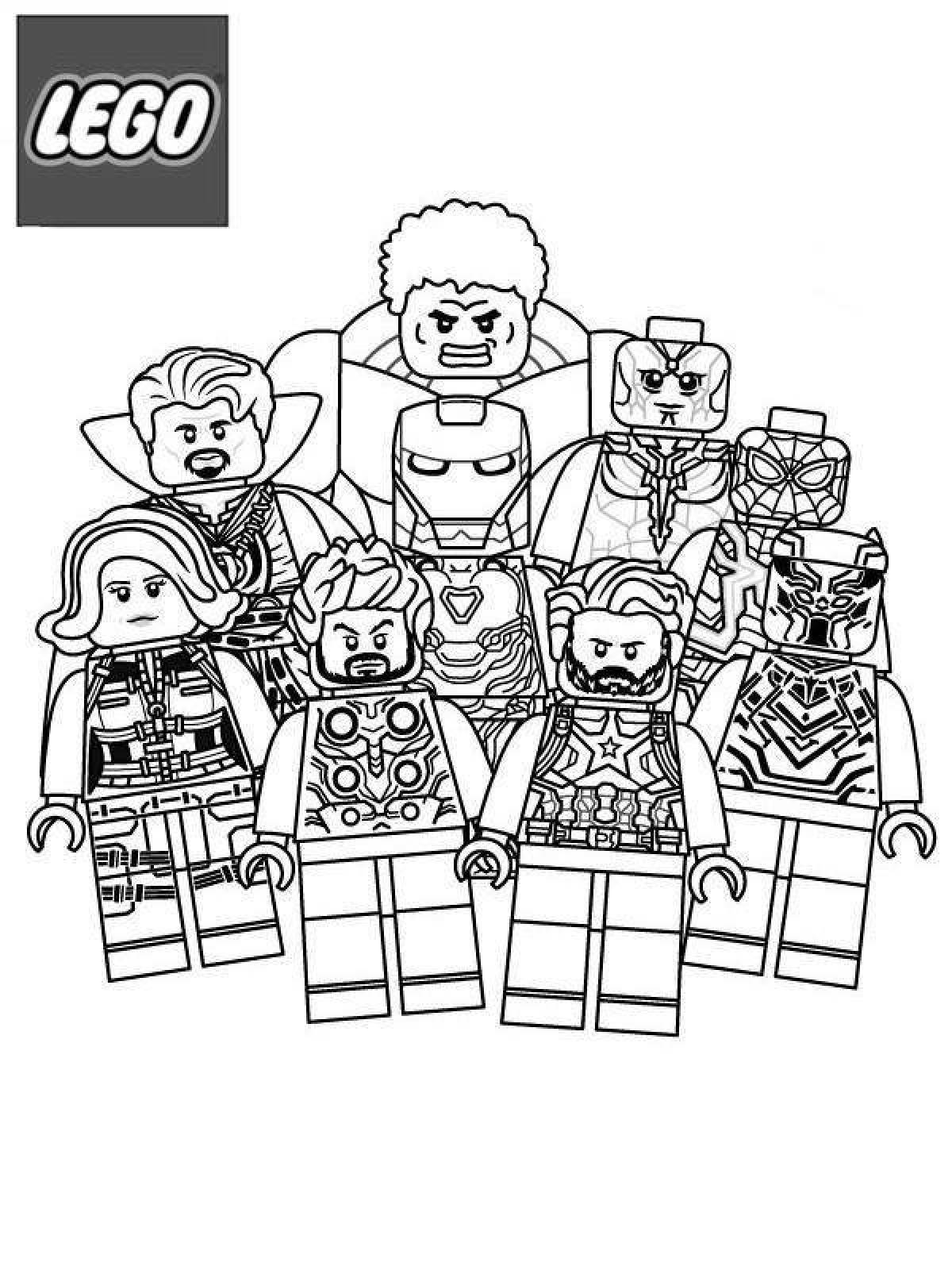 Анимированная раскраска lego avengers