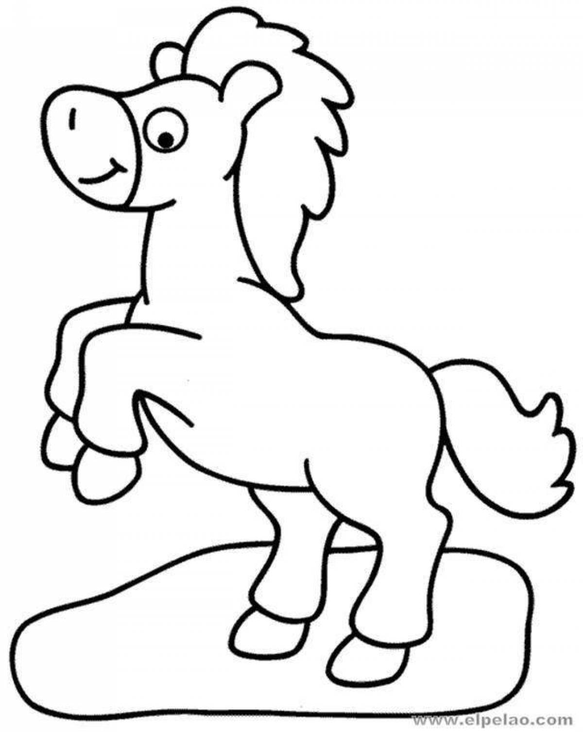 Буйная раскраска лошадь для детей 5-6 лет