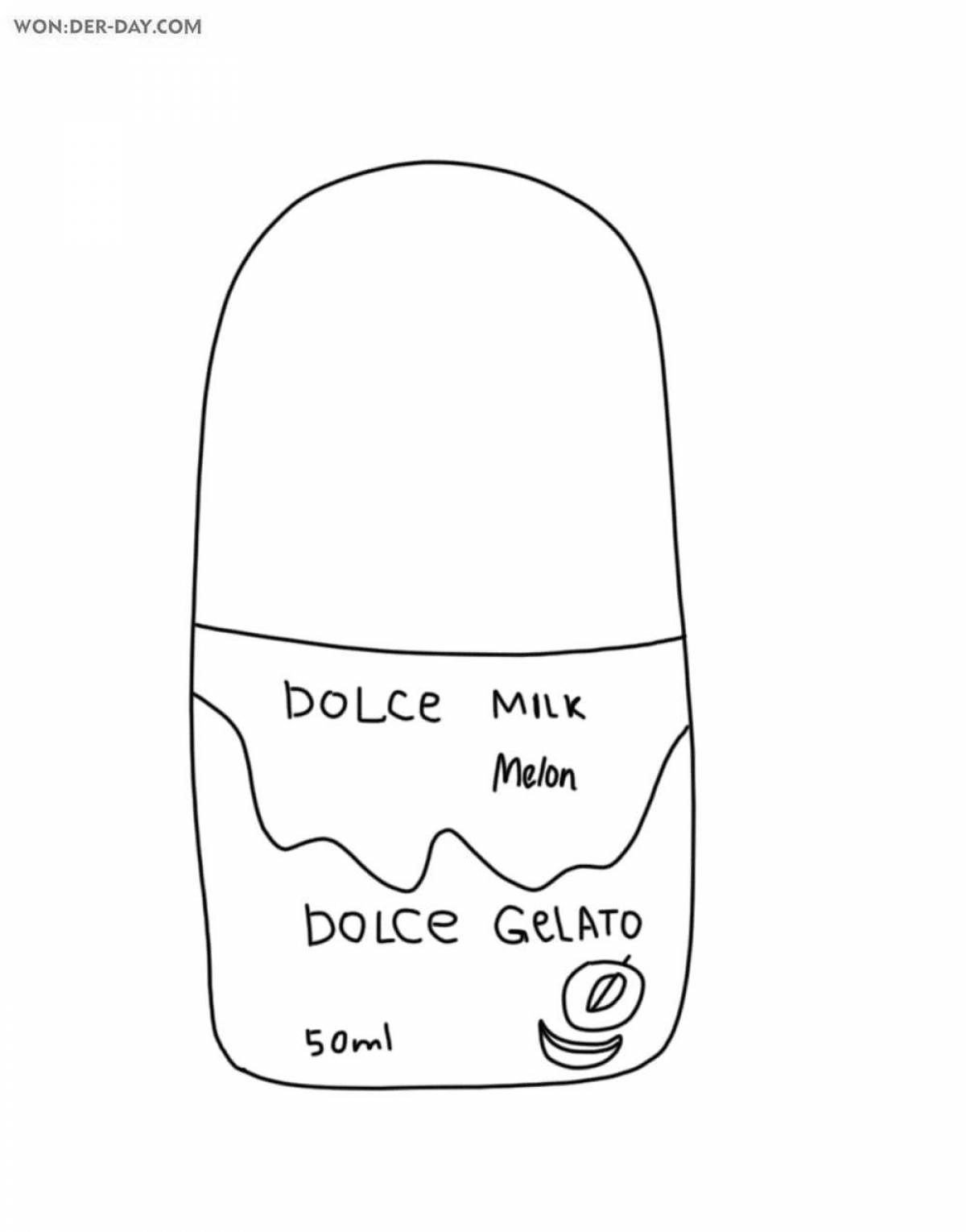 Игривая страница раскраски dolce milk duck