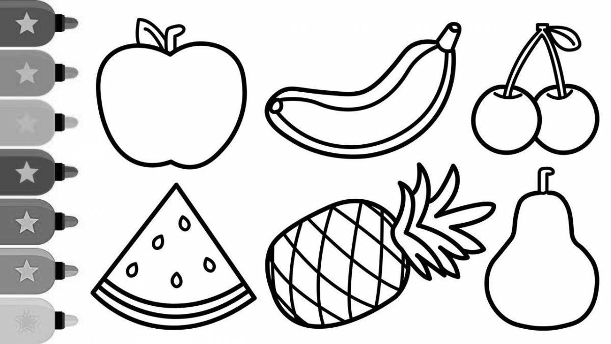 Раскраска «радостные фрукты» для детей 4-5 лет