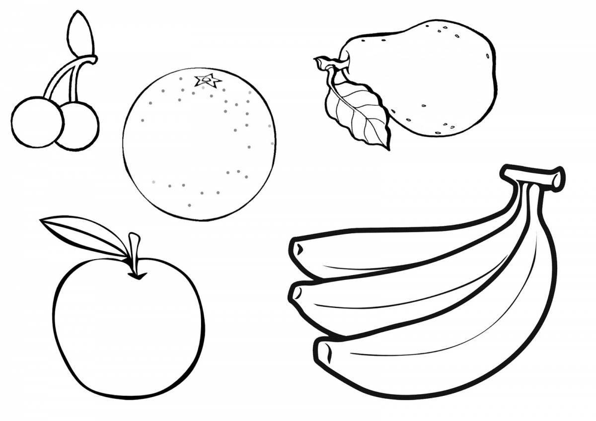 Творческая раскраска фруктов для детей 4-5 лет