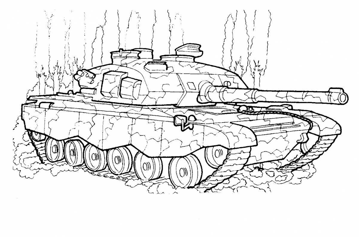 Поразительно реалистичная раскраска военного танка