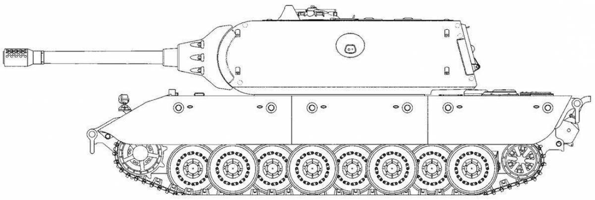 Потрясающая страница раскраски танка с мышью