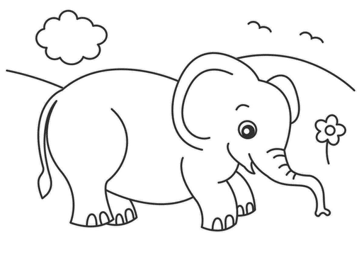 Великолепная раскраска с изображением слона