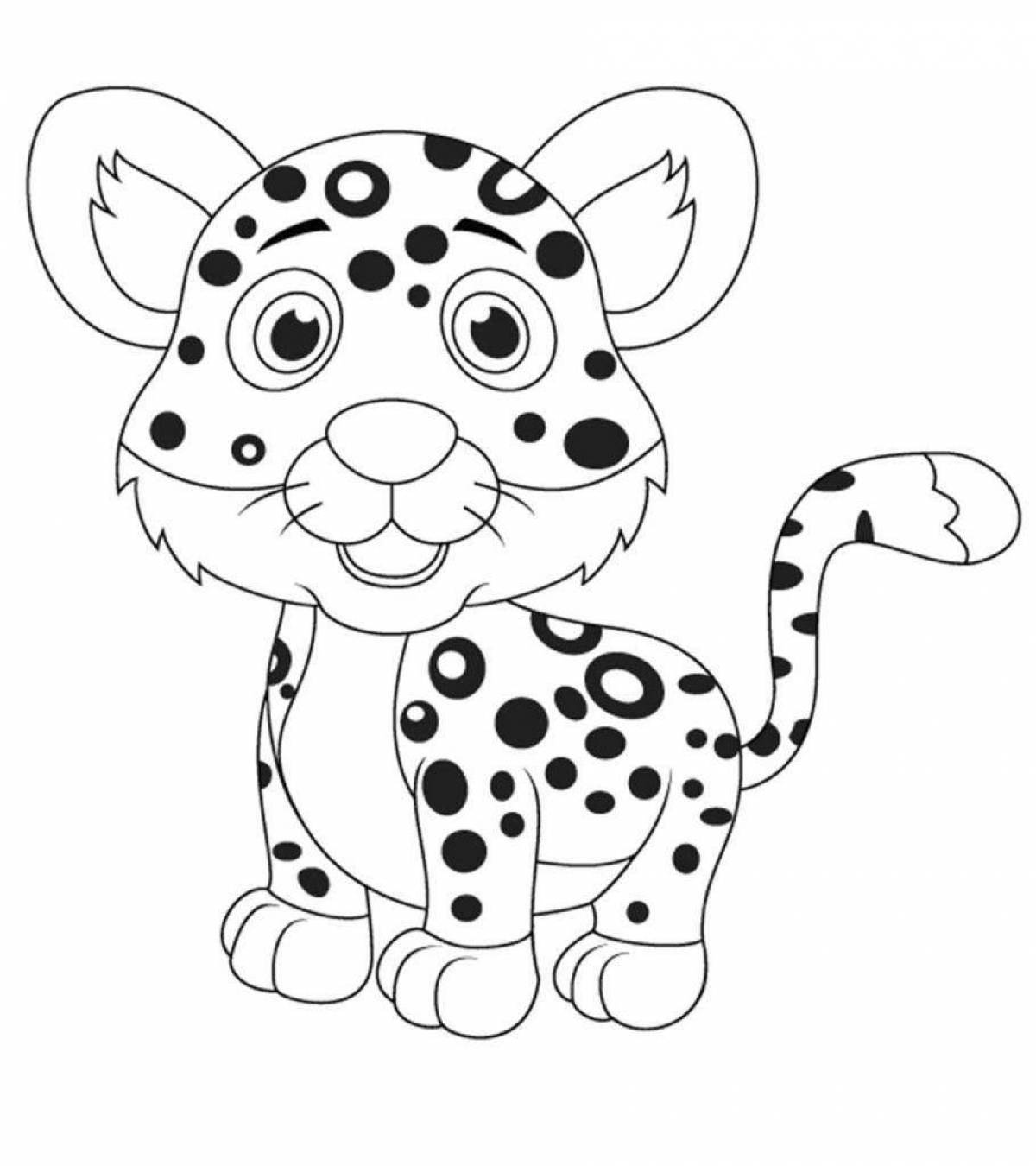 Живой леопард раскраски для детей