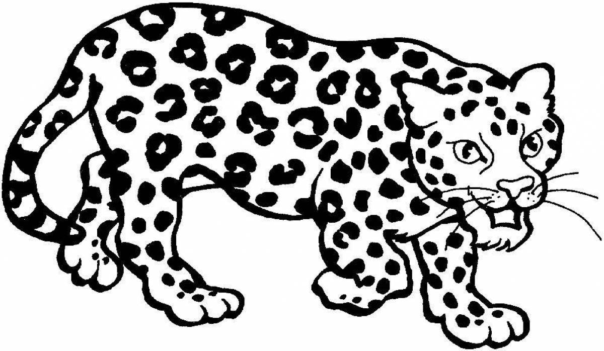 Радостный леопард раскраски для детей